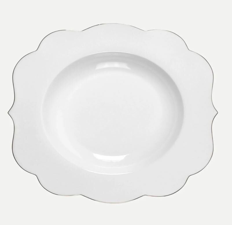 Beyaz Porselen Çukur Tabak 28 Cm Royal White Collection by Pip Studio