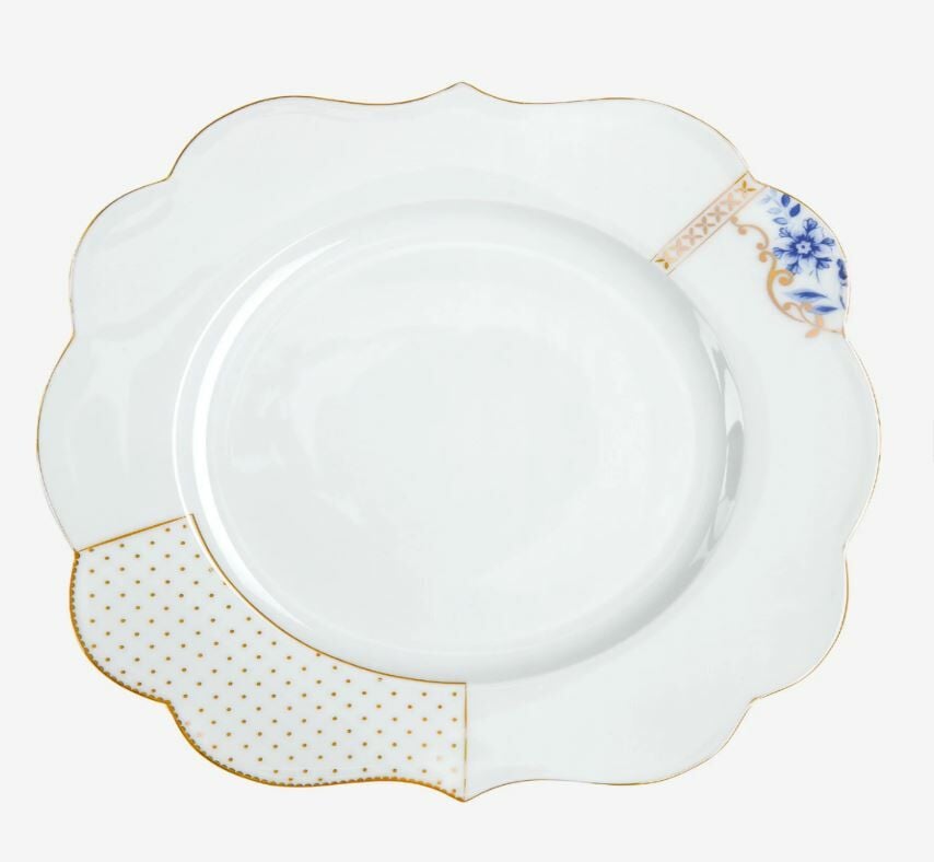 Mavi Beyaz Porselen Yemek Tabağı 28 Cm Royal White Collection by Pip Studio