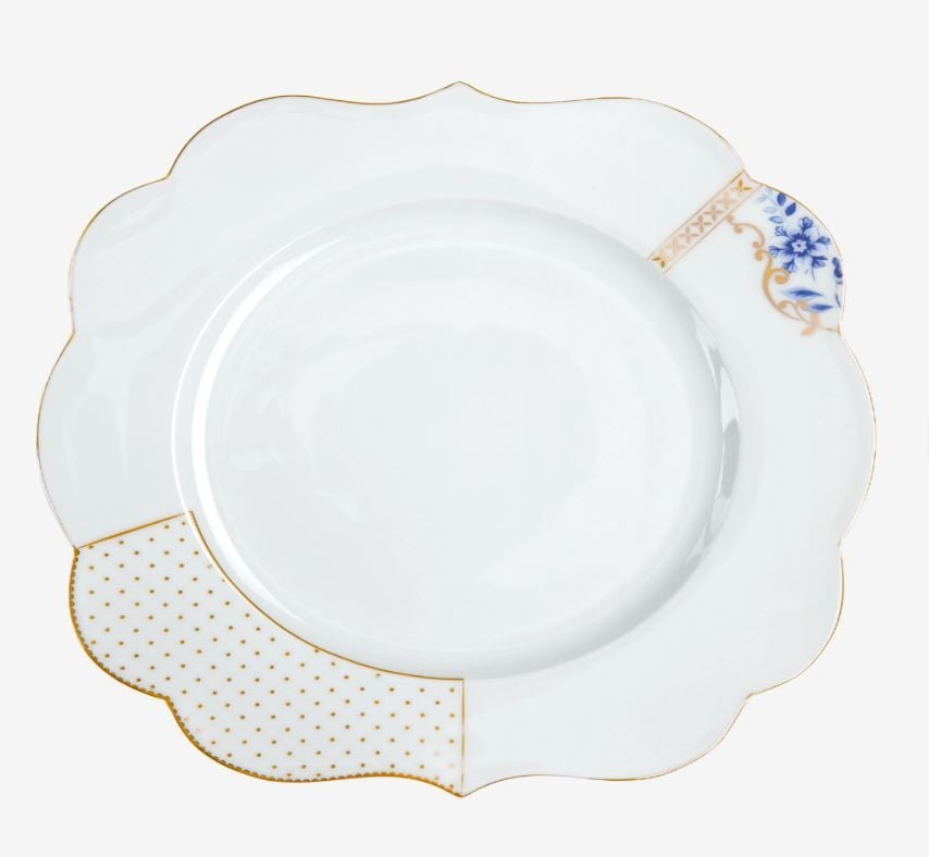 Mavi Beyaz Porselen Yemek Tabağı 28 Cm Royal White Collection by Pip Studio