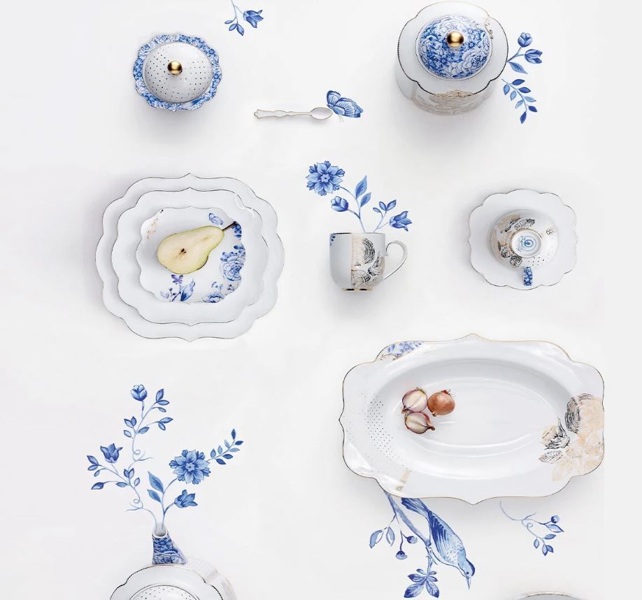 Mavi Beyaz Porselen Yemek Tabağı 28 Cm Royal White Collection by Pip Studio