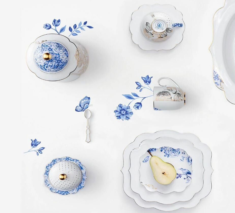 Mavi Beyaz Porselen Yemek Tabağı 28 Cm Royal White Collection by Pip Studio