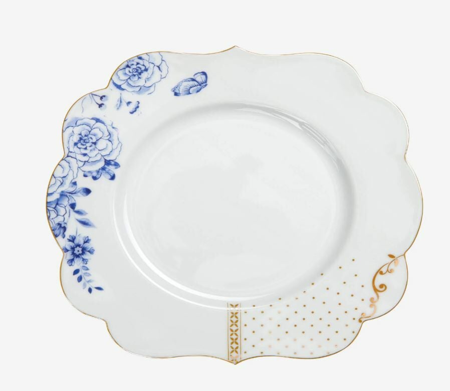 Mavi Beyaz Porselen Kahvaltı Tabağı 23,5 Cm Royal White Collection by Pip Studio