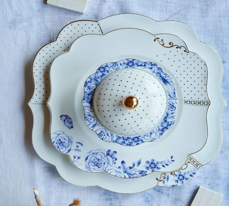 Mavi Beyaz Porselen Kahvaltı Tabağı 23,5 Cm Royal White Collection by Pip Studio