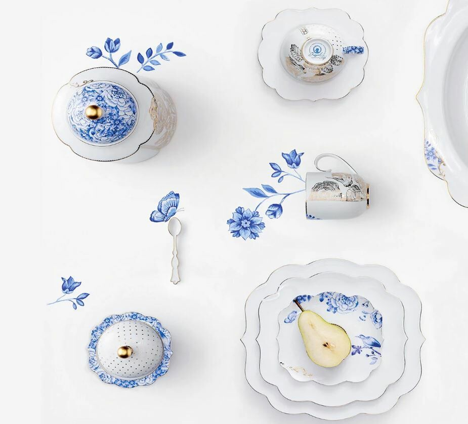 Mavi Beyaz Porselen Kahvaltı Tabağı 23,5 Cm Royal White Collection by Pip Studio