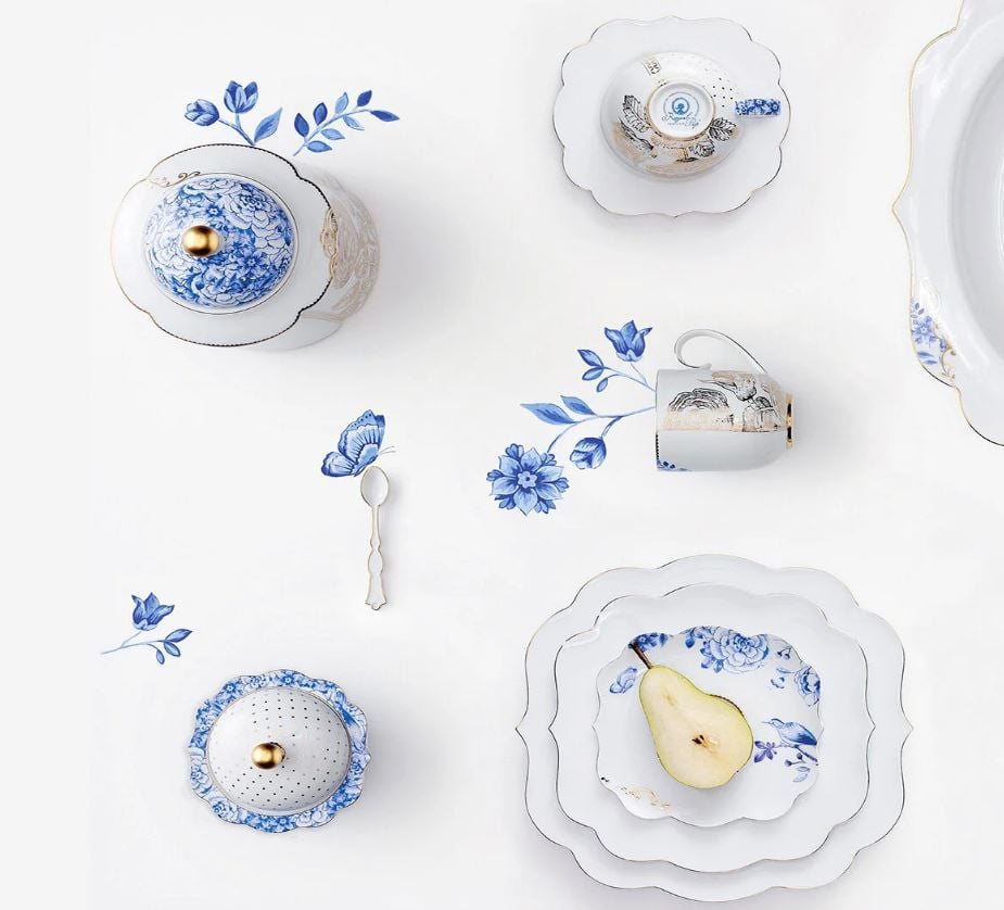 Mavi Beyaz Porselen Pasta Tabağı 17 Cm Royal White Collection by Pip Studio