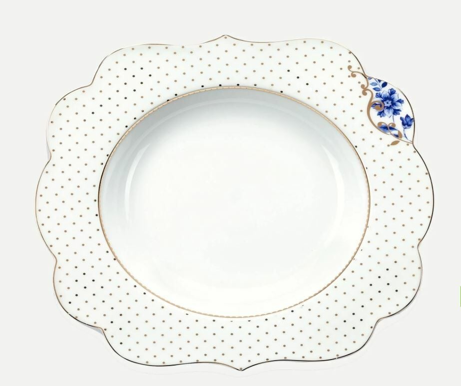 Beyaz Porselen Çukur Tabak 23,5 Cm Royal White Collection by Pip Studio