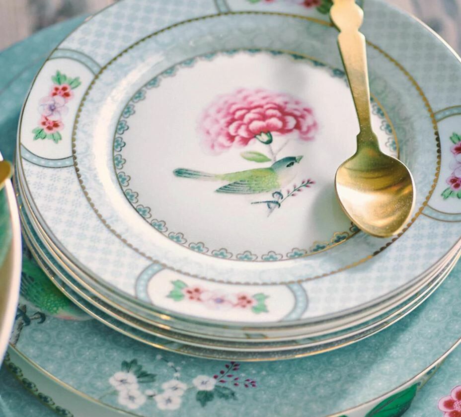 Mavi Porselen Kahvaltı Tabağı 21 Cm Blushing Birds Collection by Pip Studio