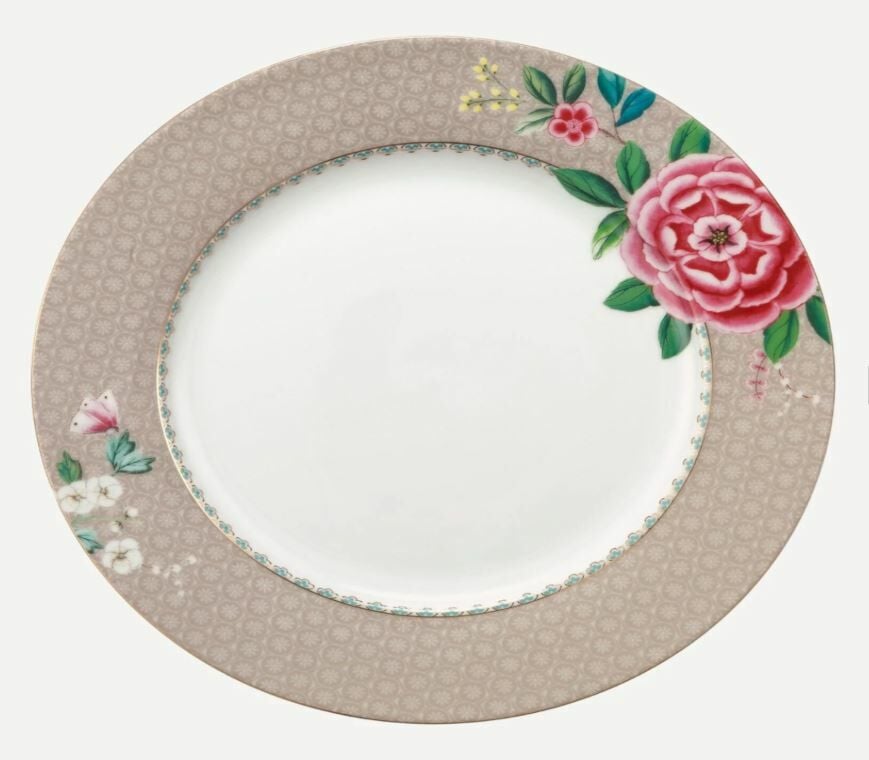 Haki Porselen Yemek Tabağı 26,5 Cm Blushing Birds Collection by Pip Studio