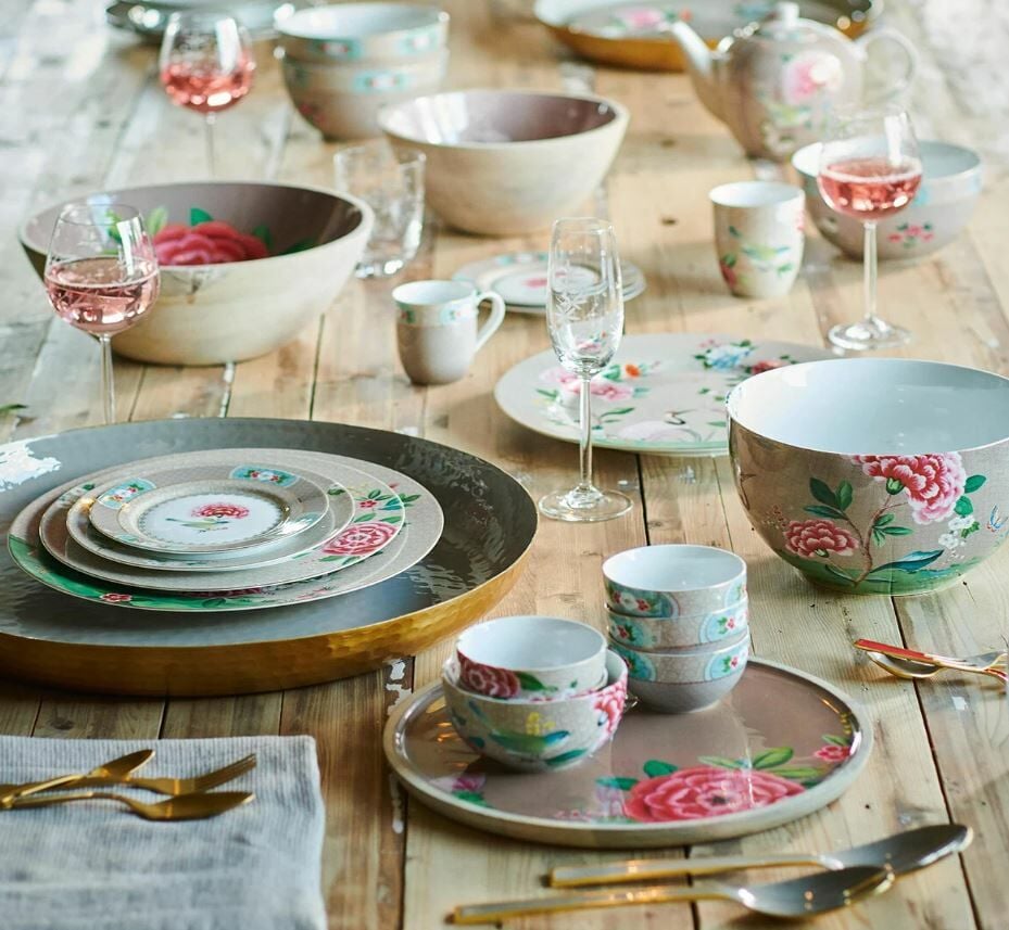 Haki Porselen Yemek Tabağı 26,5 Cm Blushing Birds Collection by Pip Studio