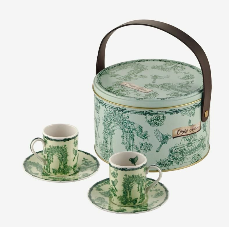 Yeşil Porselen Kahve Fincan Seti 120 Ml Fontana Collection by Chiara Alessi