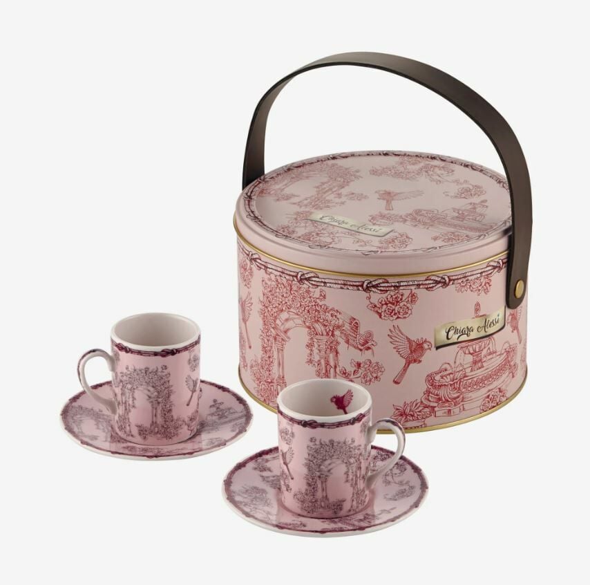 Kırmızı Porselen Kahve Fincan Seti 120 Ml Fontana Collection by Chiara Alessi