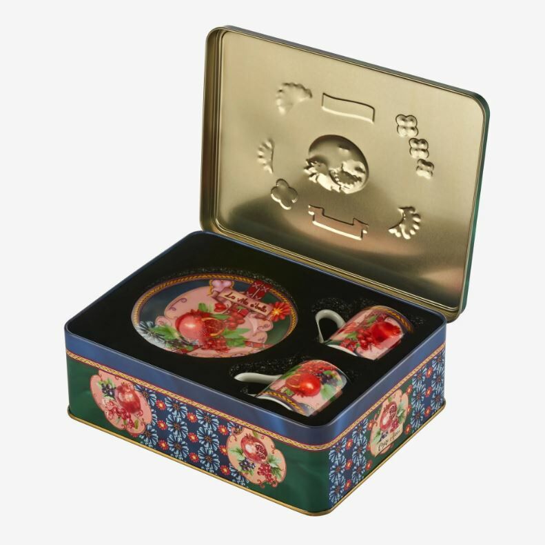 Mavi Yeşil Porselen Kahve Fincan Seti 120 Ml Capri Collection