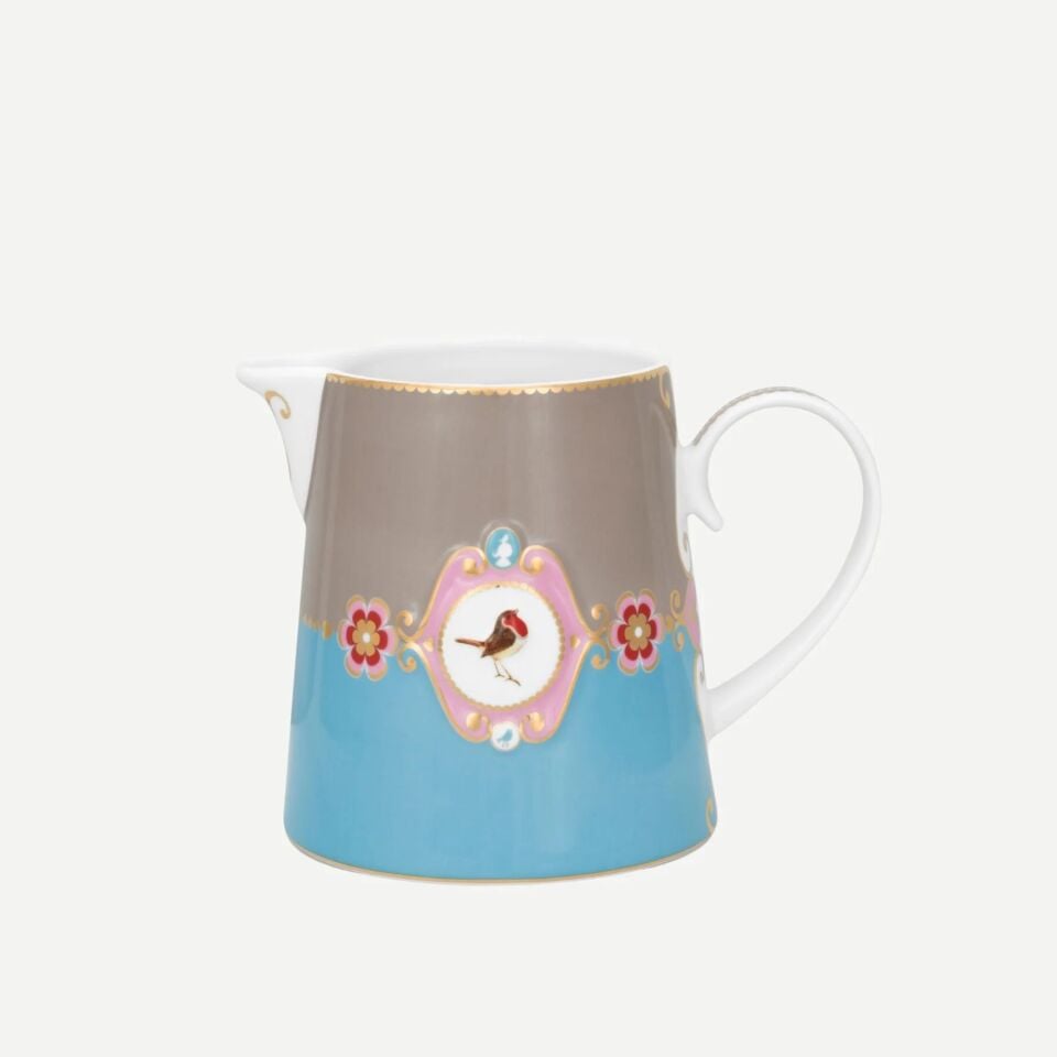 Love Birds Mavi/Haki Madalyon Desenli Sürahi 900 ml