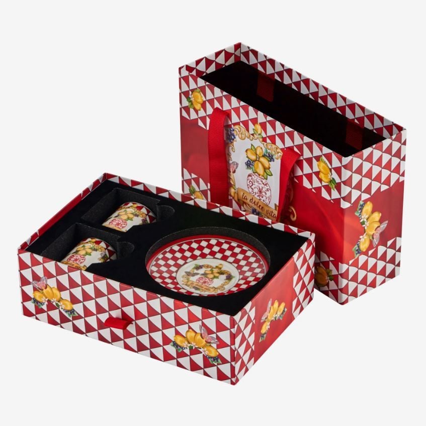 Kırmızı Porselen Kahve Fincan Seti 110 Ml Capri Collection by Chiara Alessi