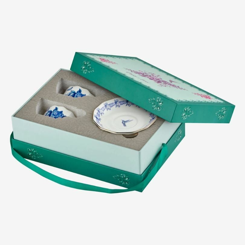 Mavi Porselen Kahve Fincan Seti 100 Ml Primavera Collection by Chiara Alessi