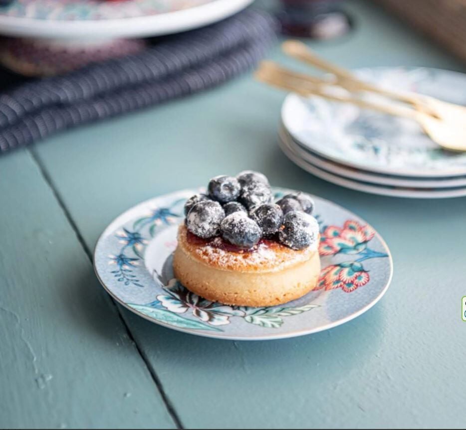 Mavi Porselen Petit Four Tabağı 12 Cm Flower Festival Collection by Pip Studio