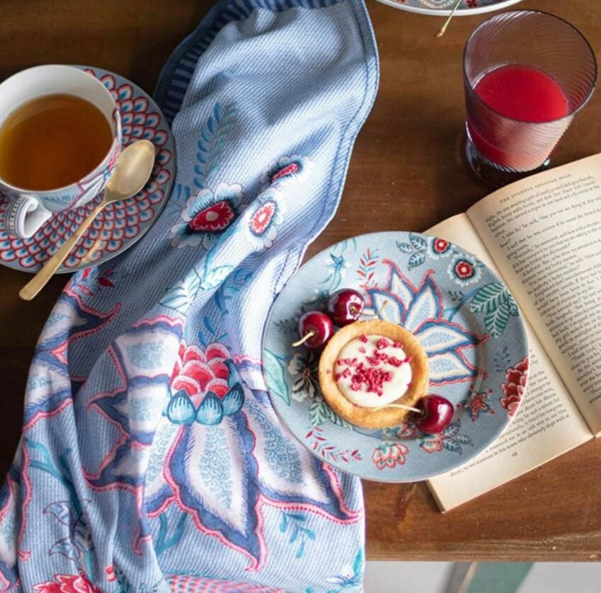 Mavi Porselen Pasta Tabağı 17 Cm Flower Festival Collection by Pip Studio