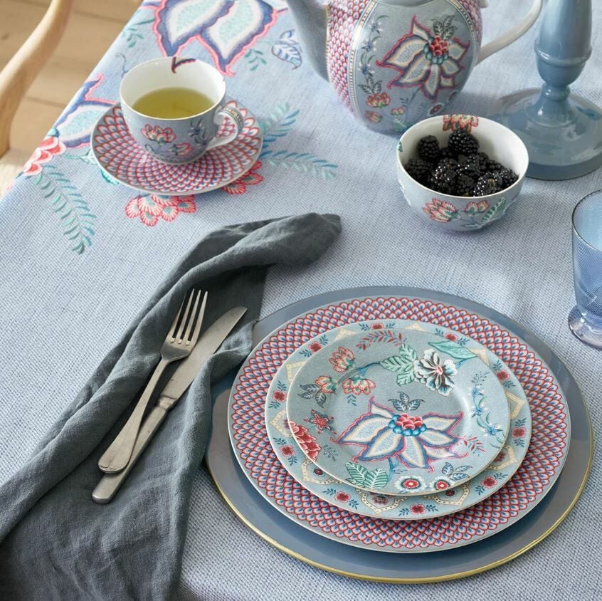 Mavi Porselen Pasta Tabağı 17 Cm Flower Festival Collection by Pip Studio