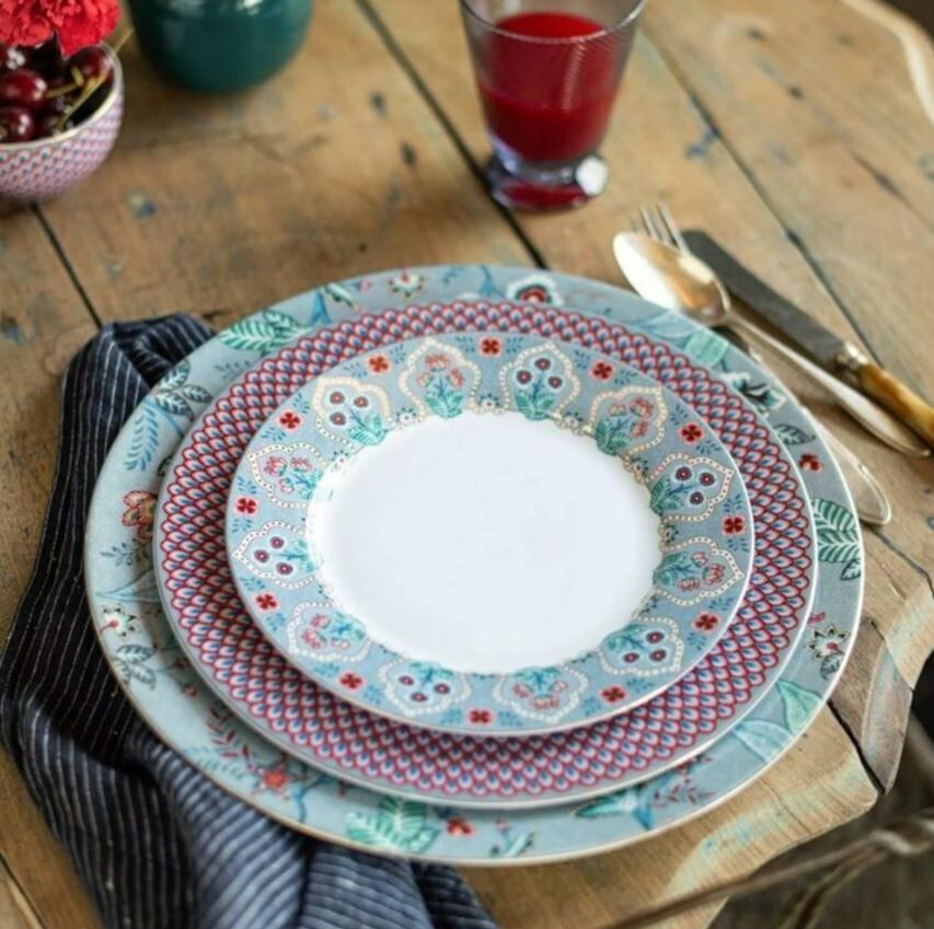 Mavi Porselen Kahvaltı Tabağı 21 Cm Flower Festival Collection by Pip Studio