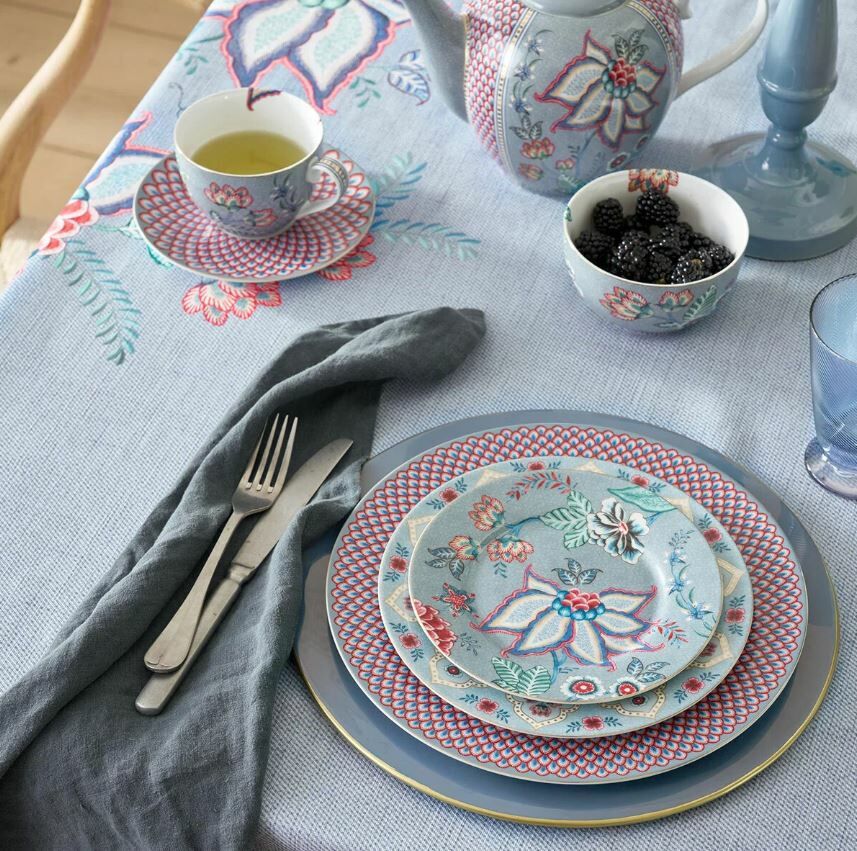 Mavi Porselen Kahvaltı Tabağı 21 Cm Flower Festival Collection by Pip Studio