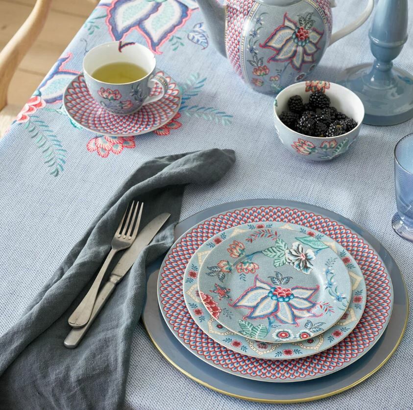 Mavi Porselen Yemek Tabağı 26,5 Cm Flower Festival Collection by Pip Studio