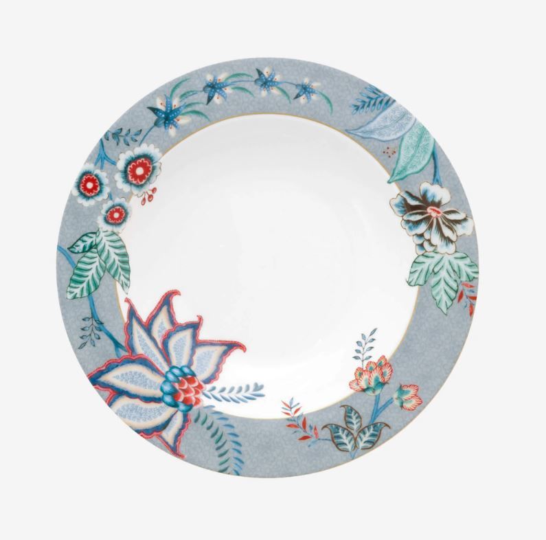 Mavi Porselen Çukur Tabak 21,5 Cm Flower Festival Collection by Pip Studio