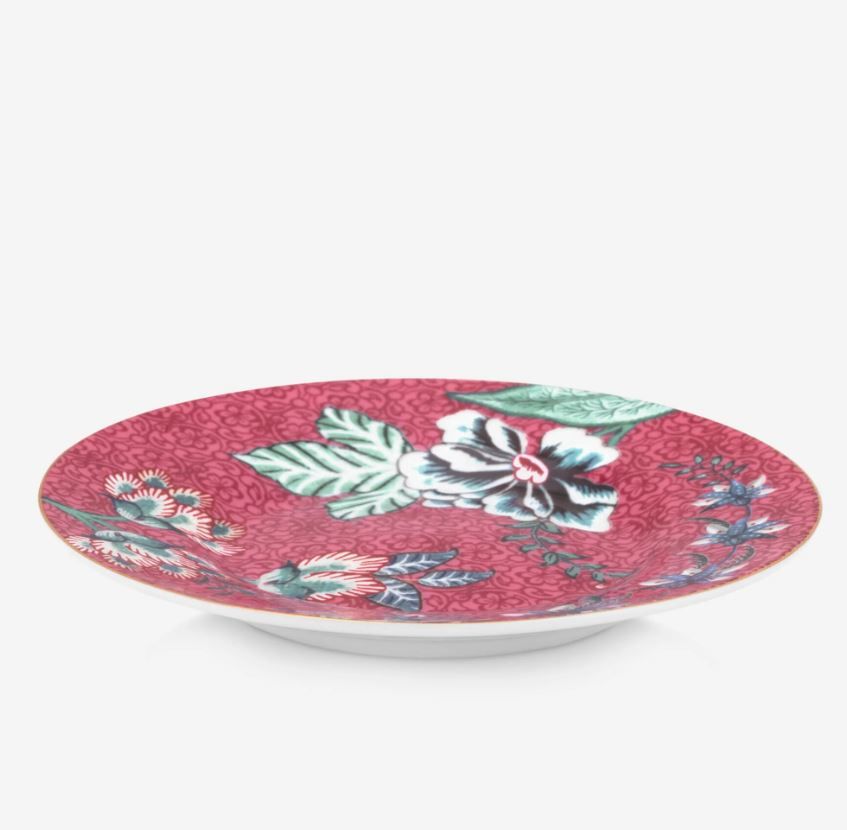 Kırmızı Porselen Petit Four Tabağı 12 Cm Flower Festival Collection by Pip Studio