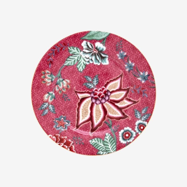 Kırmızı Porselen Pasta Tabağı 17 Cm Flower Festival Collection by Pip Studio