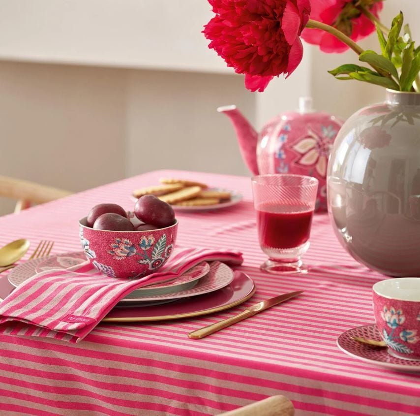 Kırmızı Porselen Pasta Tabağı 17 Cm Flower Festival Collection by Pip Studio