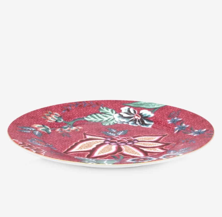 Kırmızı Porselen Pasta Tabağı 17 Cm Flower Festival Collection by Pip Studio