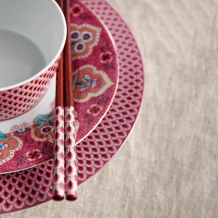 Kırmızı Porselen Yemek Tabağı 26,5 Cm Flower Festival Collection by Pip Studio