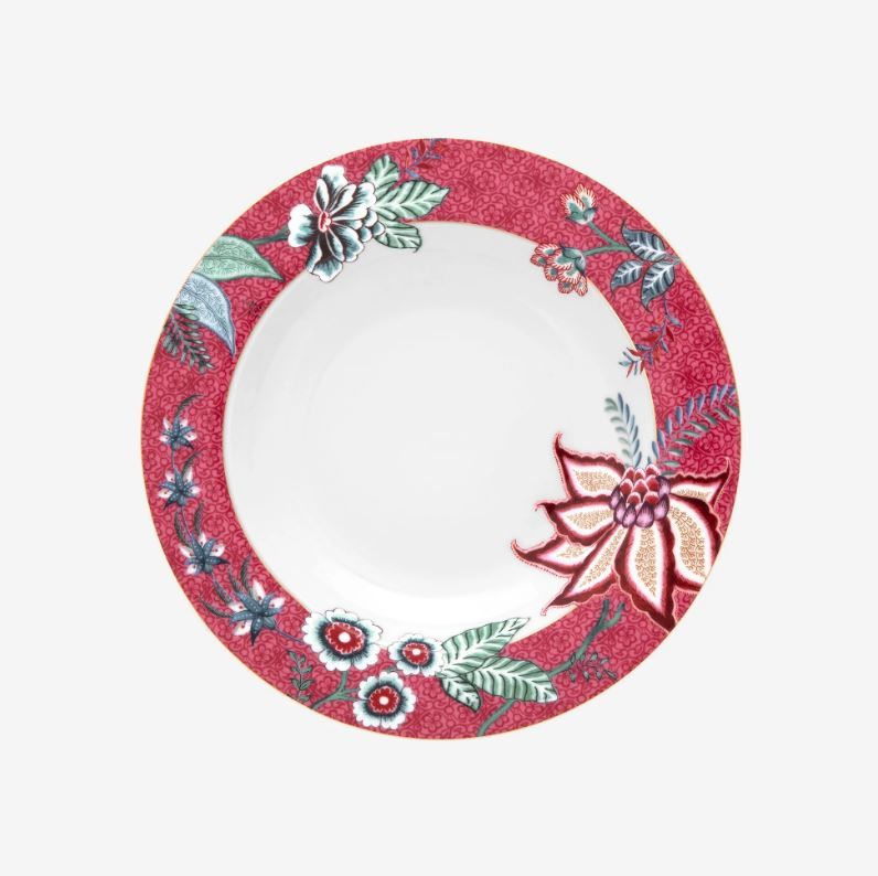 Kırmızı Porselen Çukur Tabak 21,5 Cm Flower Festival Collection by Pip Studio