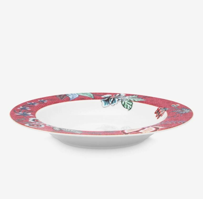 Kırmızı Porselen Çukur Tabak 21,5 Cm Flower Festival Collection by Pip Studio
