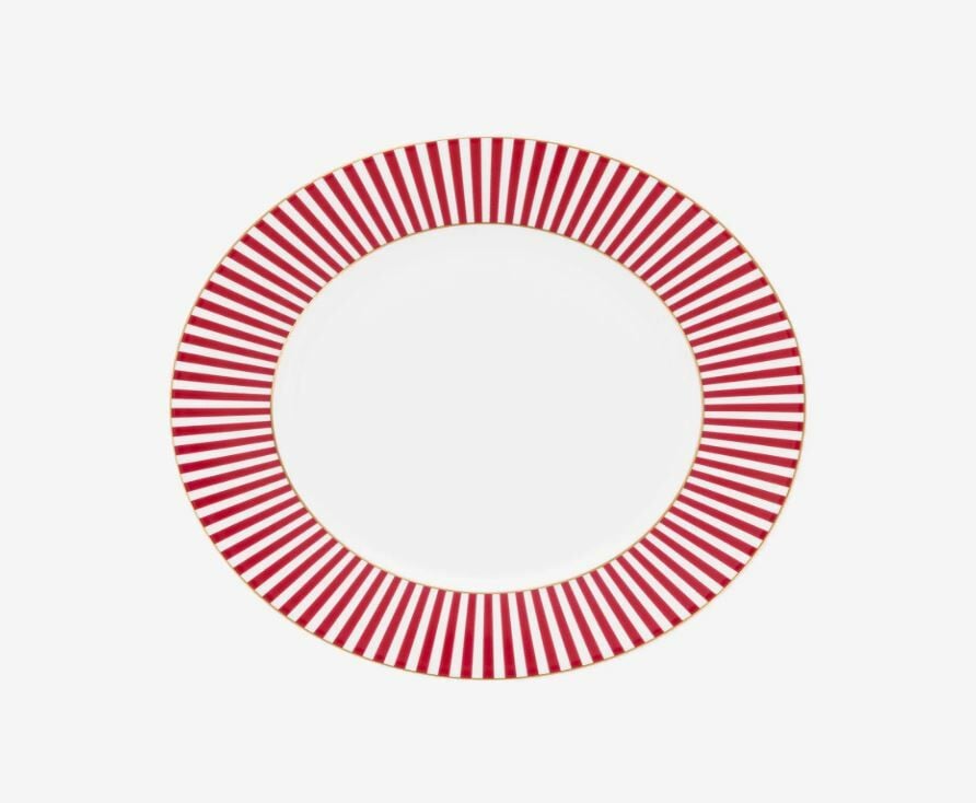 Pembe Porselen Pasta Tabağı 17 Cm Royal Stripes Collection by Pip Studio