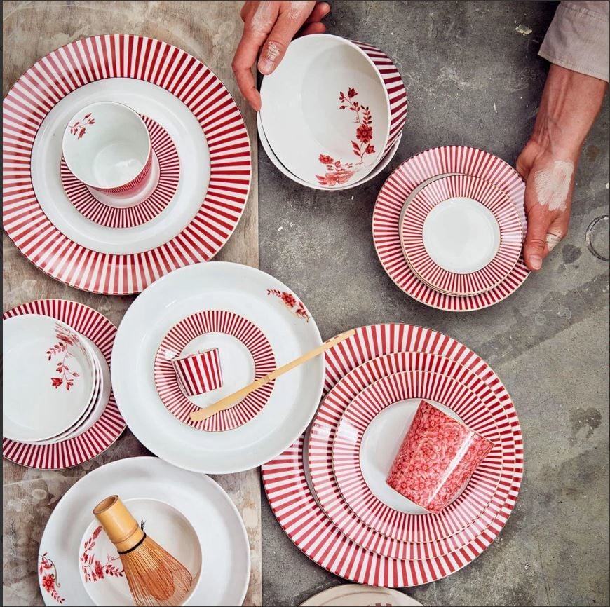 Pembe Porselen Kahvaltı Tabağı 21 Cm Royal Stripes Collection by Pip Studio