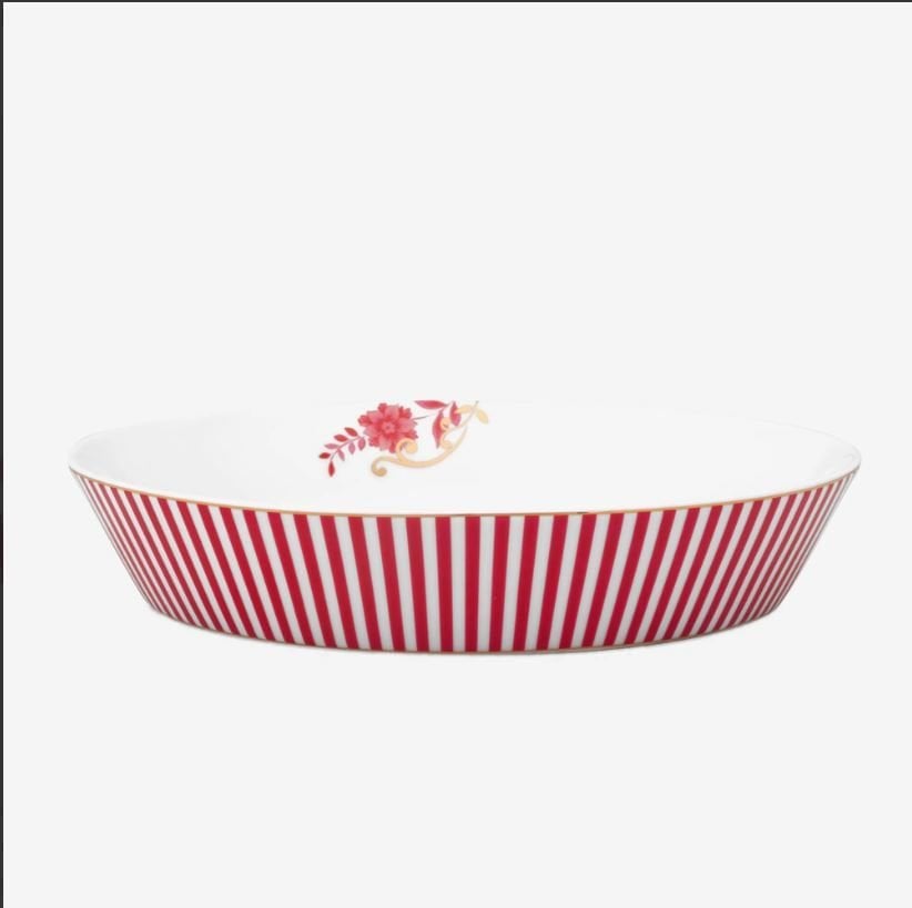 Pembe Porselen Çukur Tabak 21,5 Cm Royal Stripes Collection by Pip Studio