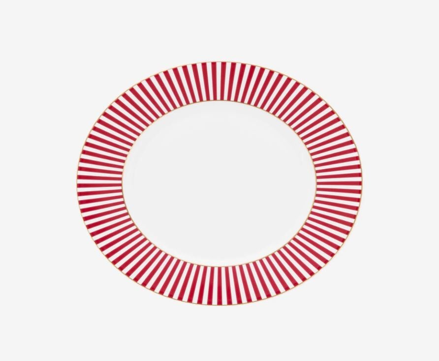 Pembe Porselen Yemek Tabağı 26,5 Cm Royal Stripes Collection by Pip Studio