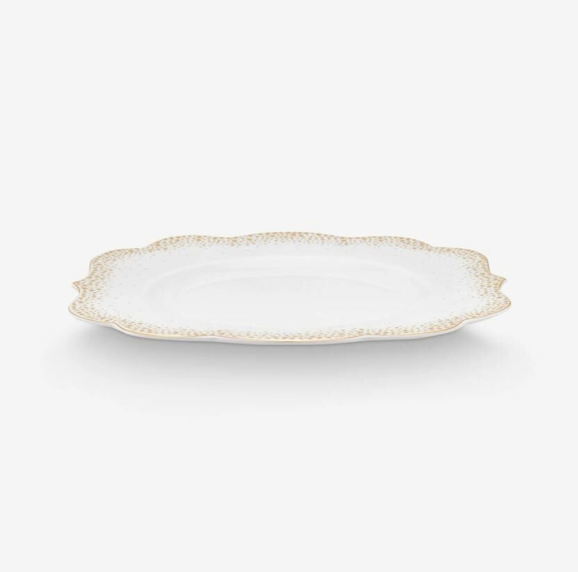 Beyaz Porselen Kahvaltı Tabağı 23,5 Cm Royal Gold White Collection by Pip Studio