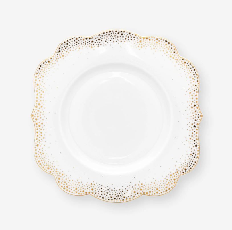 Beyaz Porselen Çukur Tabak 23,5 Cm Royal Gold White Collection by Pip Studio