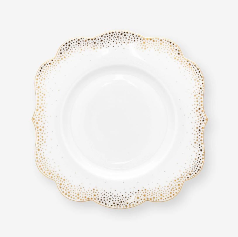 Beyaz Porselen Çukur Tabak 23,5 Cm Royal Gold White Collection by Pip Studio