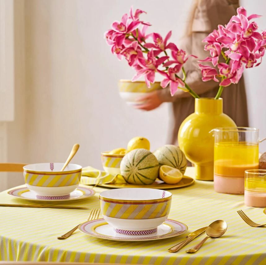 Sarı Porselen Yemek Tabağı 28 Cm Chique Collection by Pip Studio