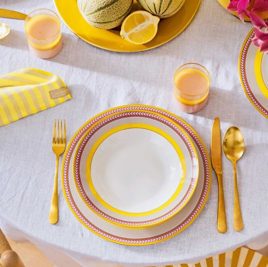 Sarı Porselen Yemek Tabağı 23,5 Cm Chique Collection by Pip Studio