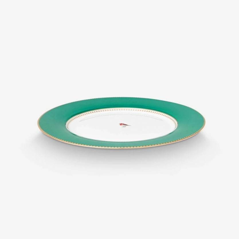 Yeşil Porselen Pasta Tabağı 17 Cm Love Birds Collection by Pip Studio