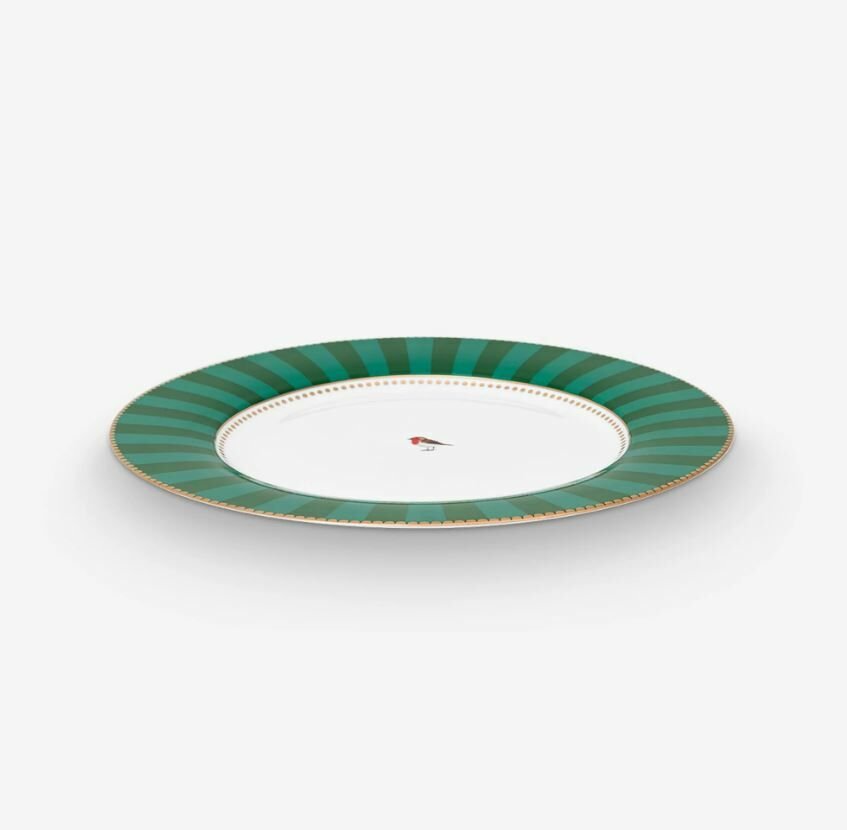 Yeşil Porselen Kahvaltı Tabağı 21 Cm Love Birds Collection by Pip Studio