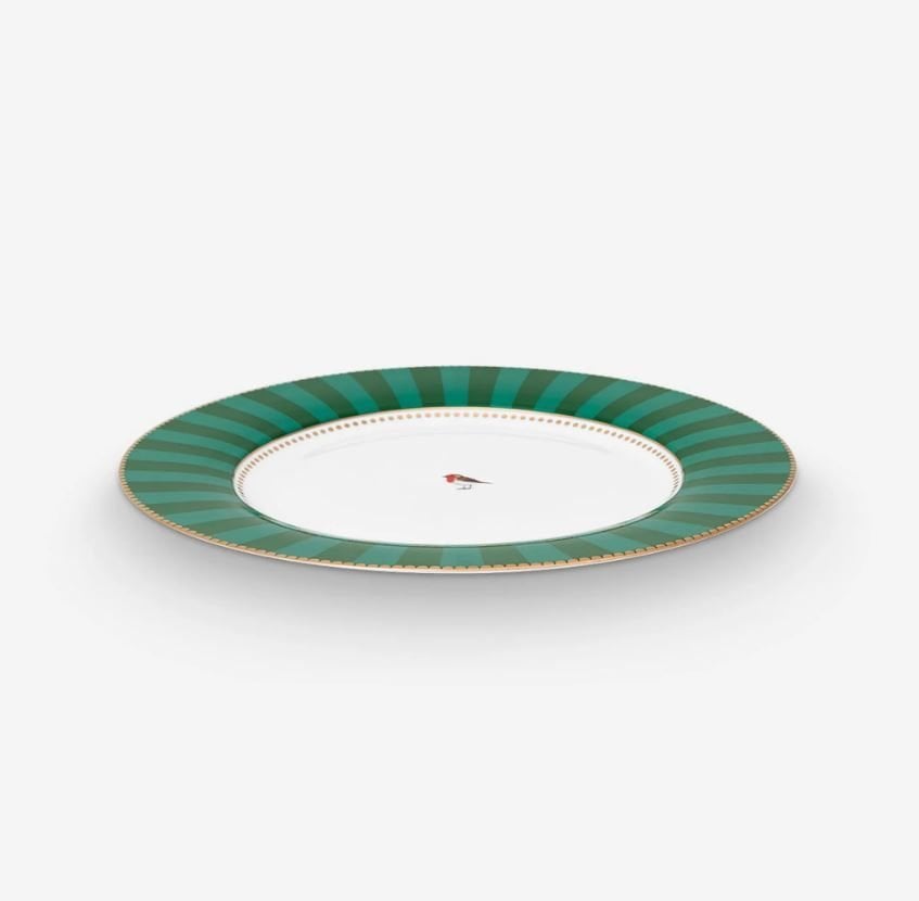 Yeşil Porselen Yemek Tabağı 26,5 Cm Love Birds Collection by Pip Studio