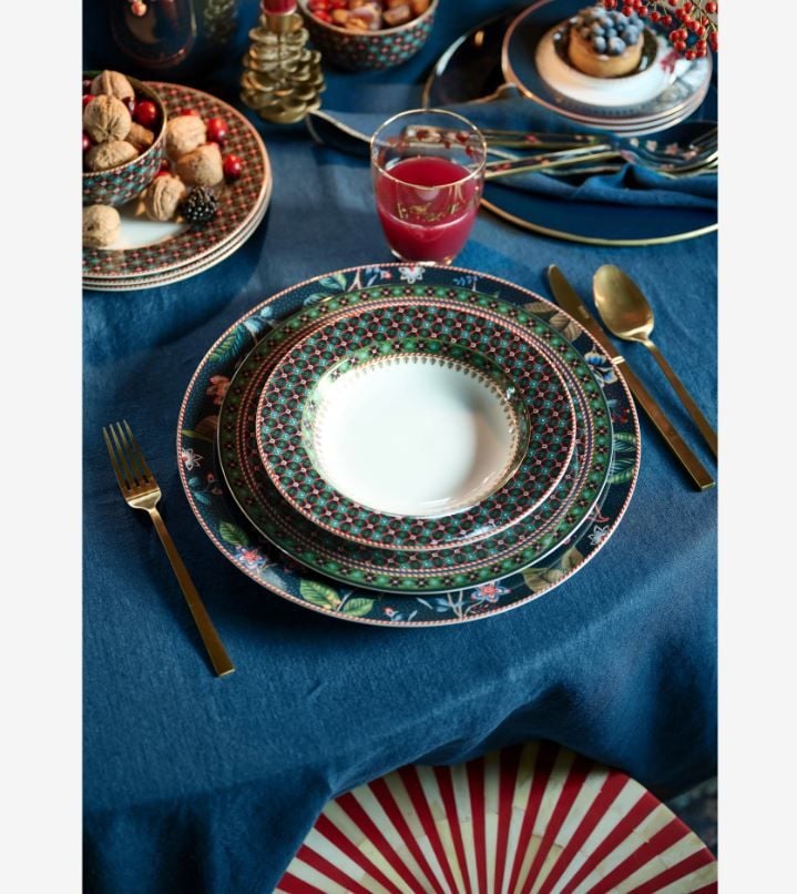 Yeşil Porselen Çukur Tabak 21,5 Cm Berry Blues Collection by Pip Studio