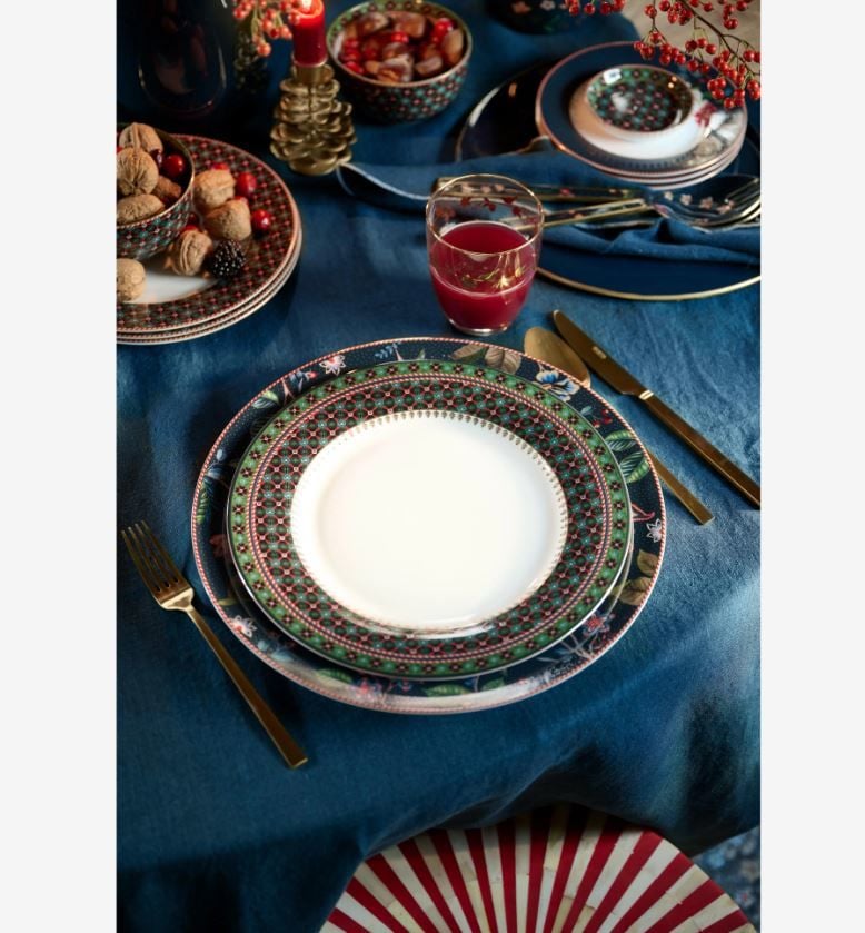 Yeşil Porselen Yemek Tabağı 26,5 Cm Berry Blues Collection by Pip Studio