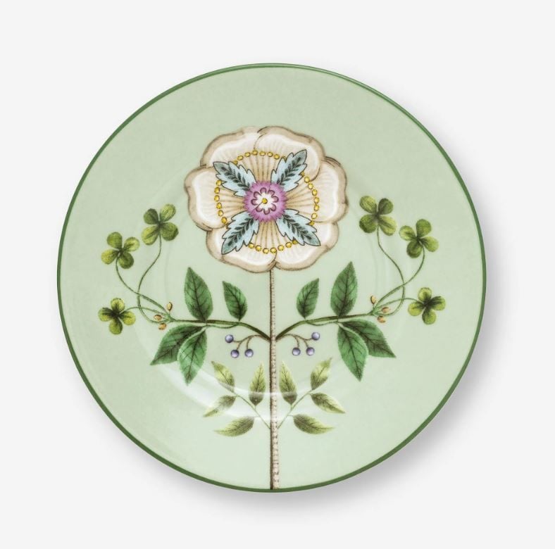 Yeşil Porselen Petit Four Tabağı 12 Cm Lily & Lotus Collection by Pip Studio