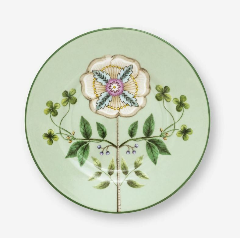 Yeşil Porselen Petit Four Tabağı 12 Cm Lily & Lotus Collection by Pip Studio