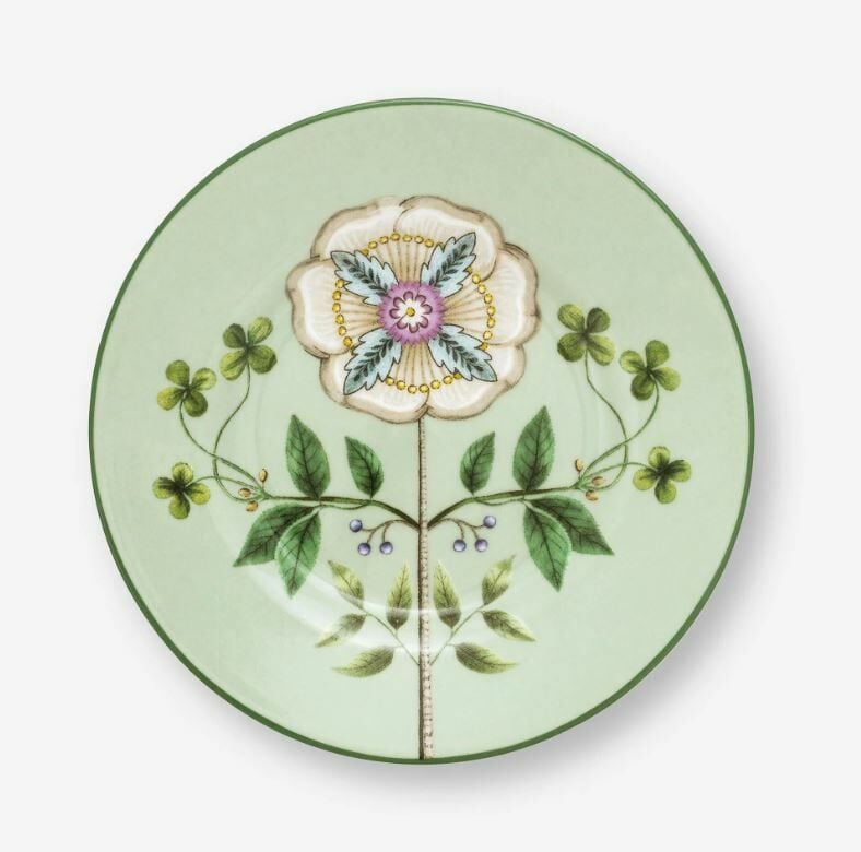 Yeşil Porselen Petit Four Tabağı 12 Cm Lily & Lotus Collection by Pip Studio